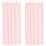 vidaXL Perdele Voile cu buzunare pentru bare 2 buc Roz deschis vidaXL Perdele Voile cu buzunare pentru bare 2 buc Roz deschis