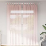 vidaXL Perdele Voile cu buzunare pentru bare 2 buc Roz deschis vidaXL Perdele Voile cu buzunare pentru bare 2 buc Roz deschis