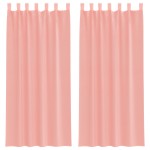 vidaXL Perdele Voile cu buzunare pentru bare 2 buc Roz