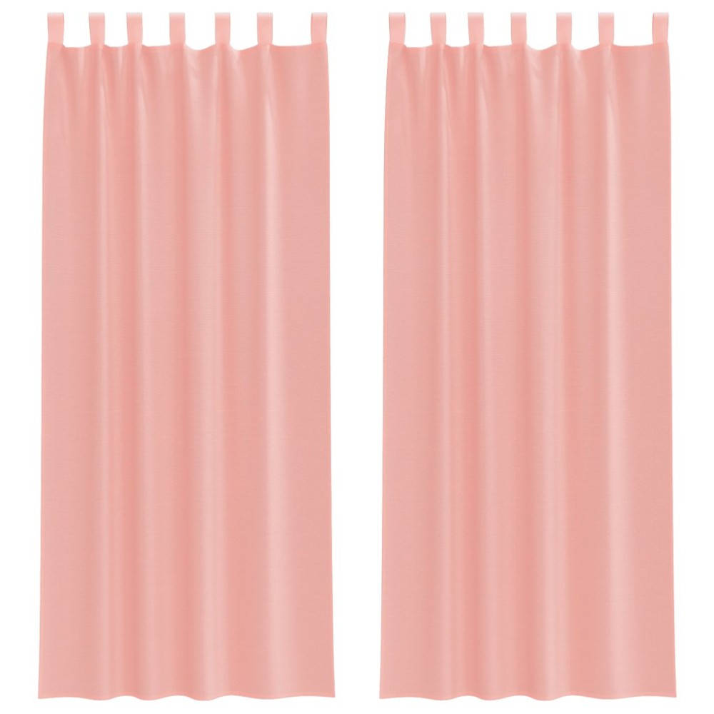 vidaXL Perdele Voile cu buzunare pentru bare 2 buc Roz