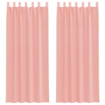 vidaXL Perdele Voile cu buzunare pentru bare 2 buc Roz vidaXL Perdele Voile cu buzunare pentru bare 2 buc Roz