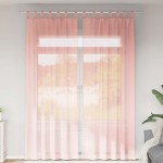 vidaXL Perdele Voile cu buzunare pentru bare 2 buc Roz vidaXL Perdele Voile cu buzunare pentru bare 2 buc Roz