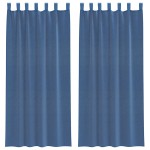 vidaXL Perdele Voile cu buzunare pentru bare 2 buc Albastru regal