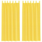 vidaXL Perdele Voile cu buzunare pentru bare 2 buc Galben