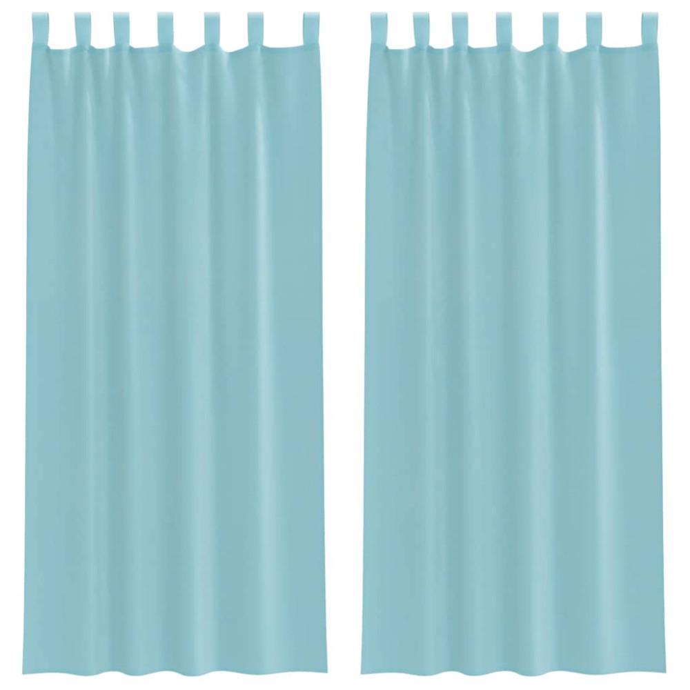vidaXL Perdele Voile cu buzunare pentru bare 2 buc Turcoaz