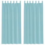 vidaXL Perdele Voile cu buzunare pentru bare 2 buc Turcoaz vidaXL Perdele Voile cu buzunare pentru bare 2 buc Turcoaz