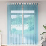 vidaXL Perdele Voile cu buzunare pentru bare 2 buc Turcoaz vidaXL Perdele Voile cu buzunare pentru bare 2 buc Turcoaz