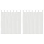 vidaXL Perdele Voile cu buzunare pentru bare 2 buc Alb