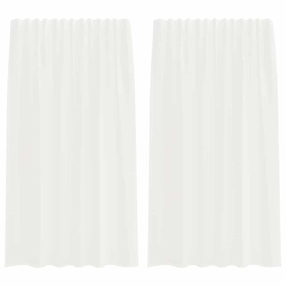 vidaXL Perdele Voile cu buzunare pentru bare 2 buc Alb