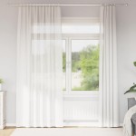 vidaXL Perdele Voile cu buzunare pentru bare 2 buc Alb