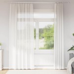 vidaXL Perdele Voile cu buzunare pentru bare 2 buc Alb