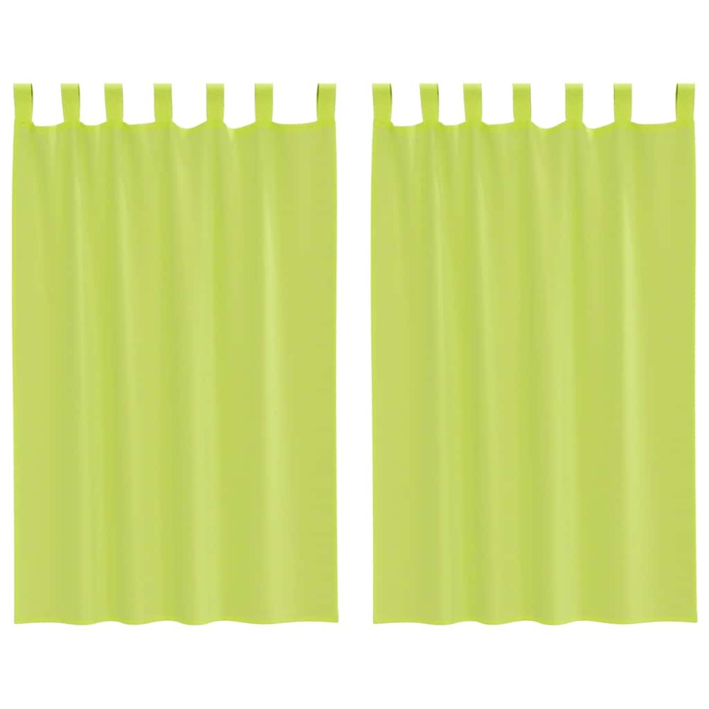 vidaXL Perdele din voile cu tablă 2 buc Verde măr