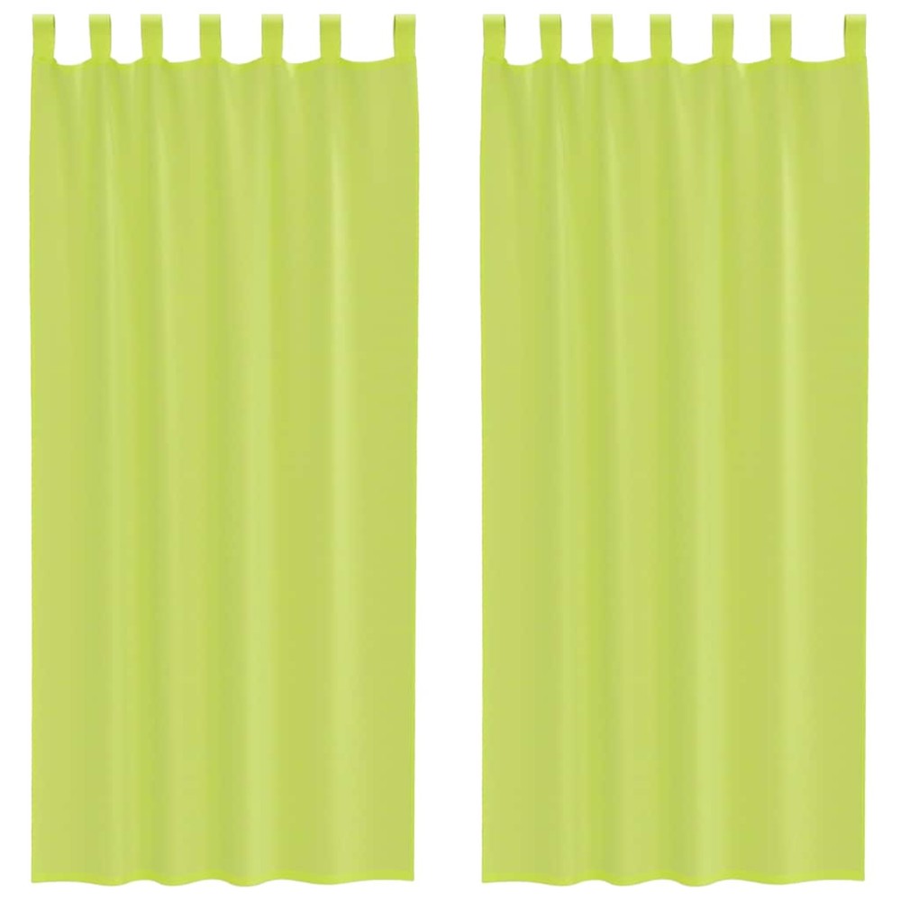 vidaXL Perdele din voile cu tablă 2 buc Verde măr