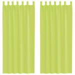 vidaXL Perdele din voile cu tablă 2 buc Verde măr