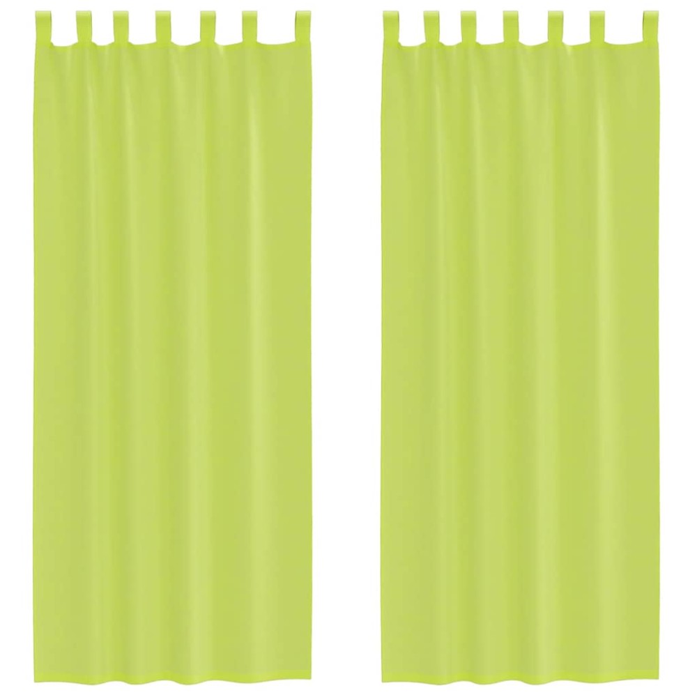vidaXL Perdele din voile cu tablă 2 buc Verde măr