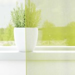 vidaXL Perdele din voile cu tablă 2 buc Verde măr