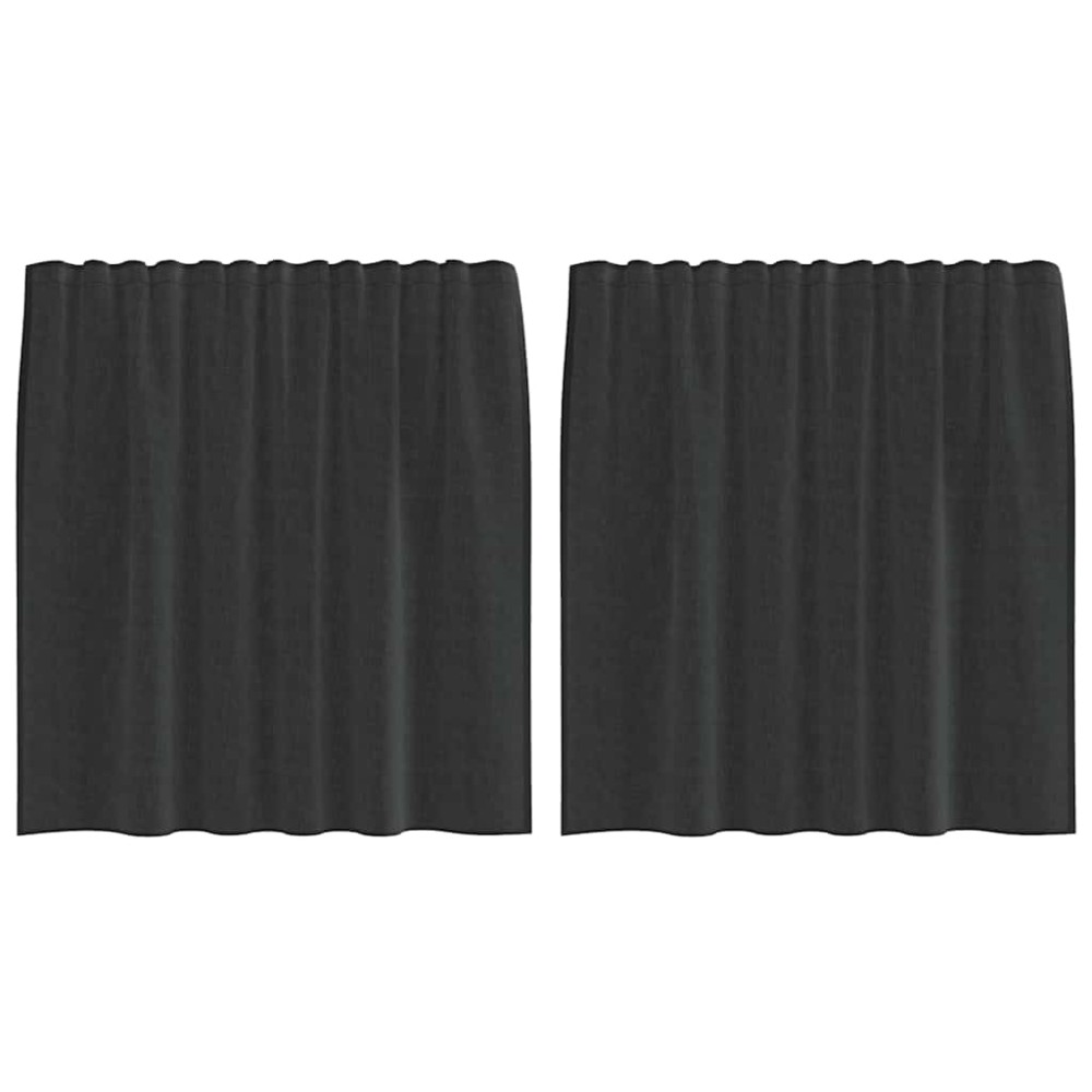 vidaXL Perdele din voile cu tablă 2 buc Negru
