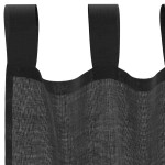 vidaXL Perdele din voile cu tablă 2 buc Negru