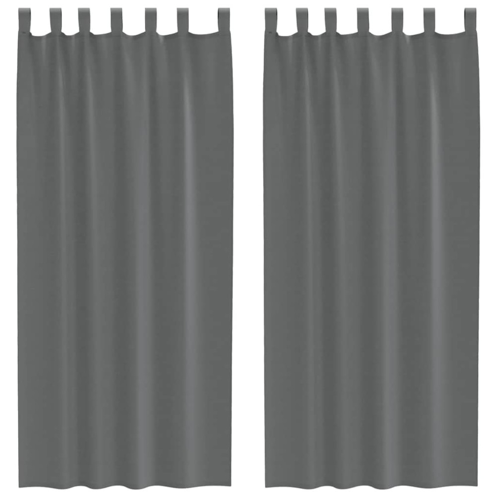 vidaXL Perdele voal cu bucle 2 buc Gri închis 140x225 cm