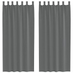 vidaXL Perdele voal cu bucle 2 buc Gri închis 140x225 cm vidaXL Perdele voal cu bucle 2 buc Gri închis 140x225 cm