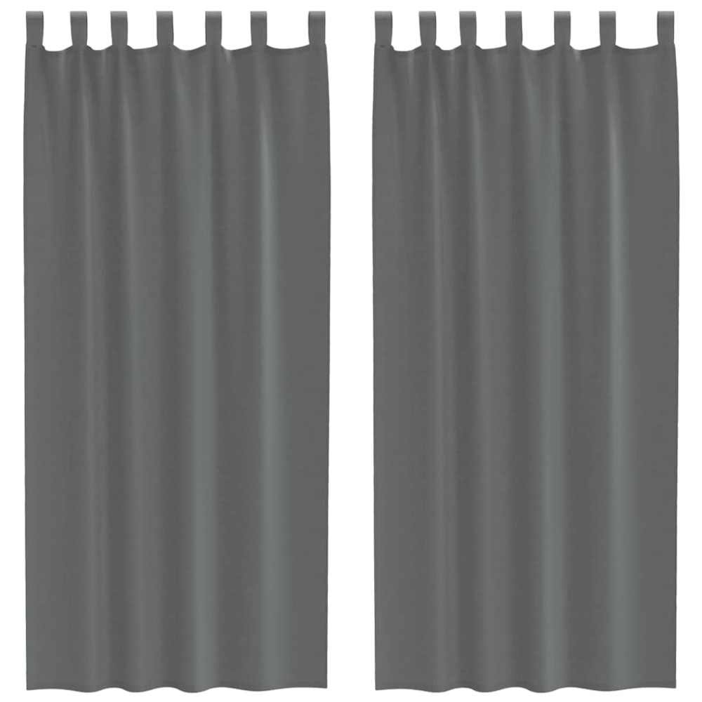 vidaXL Perdele voal cu bucle 2 buc Gri închis 140x245 cm