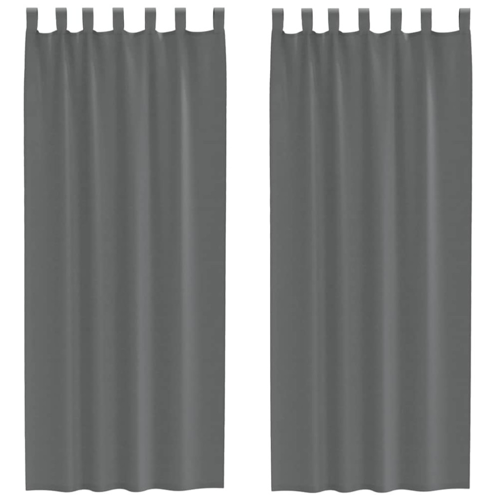 vidaXL Perdele Voile cu Bucle 2 buc Gri Inchis 140x260 cm