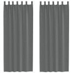 vidaXL Perdele Voile cu Bucle 2 buc Gri Inchis 140x260 cm vidaXL Perdele Voile cu Bucle 2 buc Gri Inchis 140x260 cm