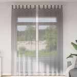 vidaXL Perdele Voile cu Bucle 2 buc Gri Inchis 140x260 cm vidaXL Perdele Voile cu Bucle 2 buc Gri Inchis 140x260 cm