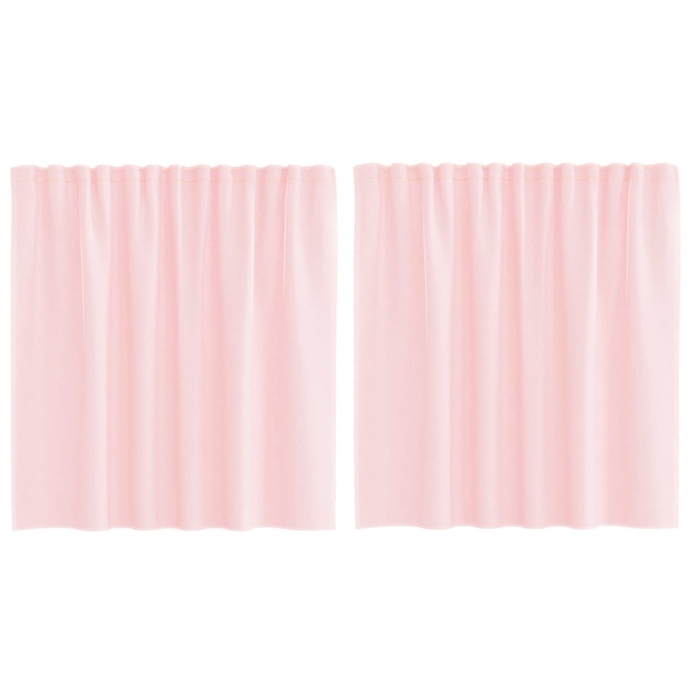 vidaXL Perdele voal cu bucle 2 buc Roz deschis 140x140 cm