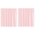 vidaXL Perdele voal cu bucle 2 buc Roz deschis 140x140 cm