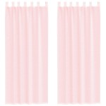 vidaXL Perdele voal cu bucle 2 buc Roz deschis 140x260 cm