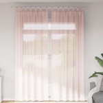 vidaXL Perdele voal cu bucle 2 buc Roz deschis 140x260 cm