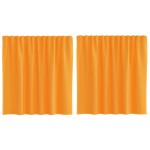 vidaXL Perdele Voile cu Bucle 2 buc Portocaliu 140x140 cm vidaXL Perdele Voile cu Bucle 2 buc Portocaliu 140x140 cm