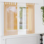 vidaXL Perdele Voile cu Bucle 2 buc Portocaliu 140x140 cm vidaXL Perdele Voile cu Bucle 2 buc Portocaliu 140x140 cm