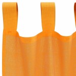 vidaXL Perdele Voile cu Bucle 2 buc Portocaliu 140x140 cm vidaXL Perdele Voile cu Bucle 2 buc Portocaliu 140x140 cm