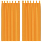 vidaXL Perdele Voile cu Bucle 2 buc Portocaliu 140x225 cm vidaXL Perdele Voile cu Bucle 2 buc Portocaliu 140x225 cm