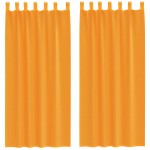 vidaXL Perdele Voile cu Bucle 2 buc Portocaliu 140x245 cm vidaXL Perdele Voile cu Bucle 2 buc Portocaliu 140x245 cm