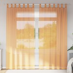 vidaXL Perdele Voile cu Bucle 2 buc Portocaliu 140x245 cm vidaXL Perdele Voile cu Bucle 2 buc Portocaliu 140x245 cm