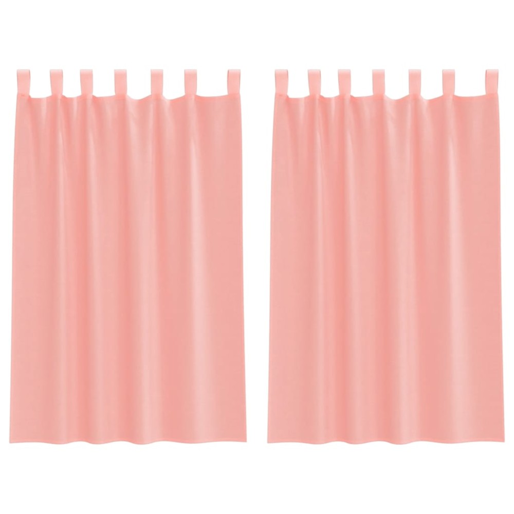 vidaXL Perdele Voile cu Bucle 2 buc Roz 140x175 cm