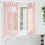 vidaXL Perdele Voile cu Bucle 2 buc Roz 140x175 cm vidaXL Perdele Voile cu Bucle 2 buc Roz 140x175 cm