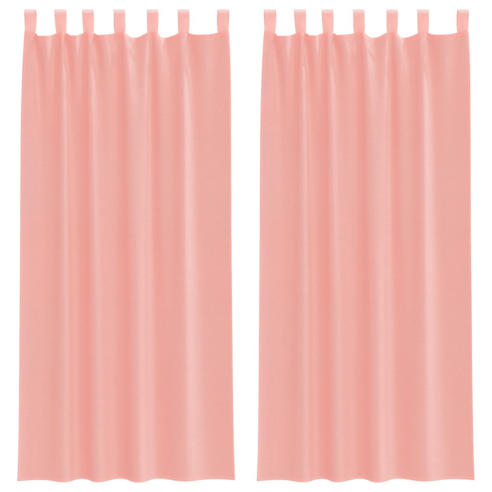 vidaXL Perdele Voile cu Bucle 2 buc Roz 140x225 cm