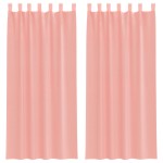 vidaXL Perdele Voile cu Bucle 2 buc Roz 140x245 cm vidaXL Perdele Voile cu Bucle 2 buc Roz 140x245 cm