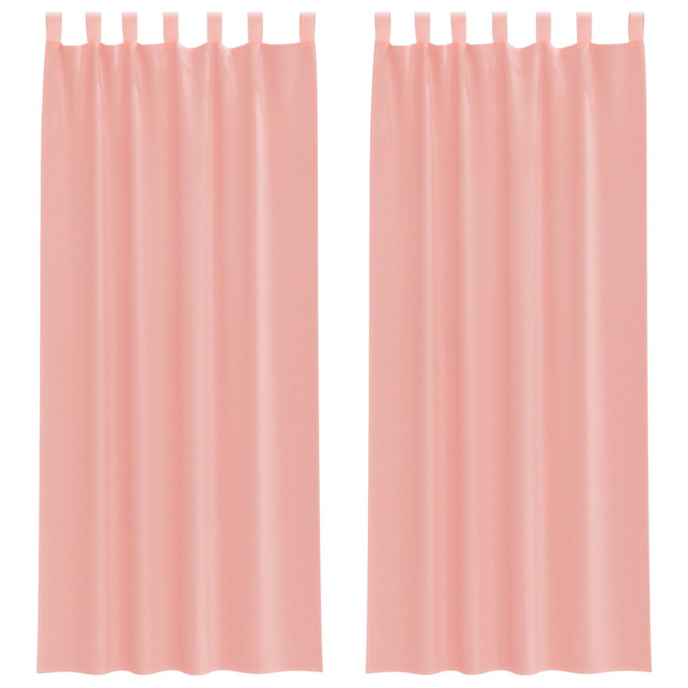 vidaXL Perdele Voile cu Bucle 2 buc Roz 140x260 cm
