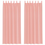 vidaXL Perdele Voile cu Bucle 2 buc Roz 140x260 cm vidaXL Perdele Voile cu Bucle 2 buc Roz 140x260 cm