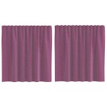 vidaXL Perdele Voile cu Bucle 2 buc Violet 140x140 cm
