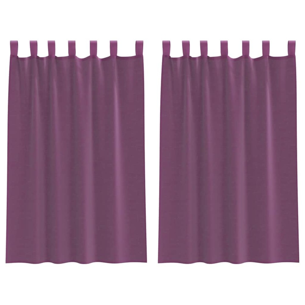 vidaXL Perdele Voile cu Bucle 2 buc Violet 140x175 cm