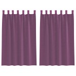 vidaXL Perdele Voile cu Bucle 2 buc Violet 140x175 cm vidaXL Perdele Voile cu Bucle 2 buc Violet 140x175 cm