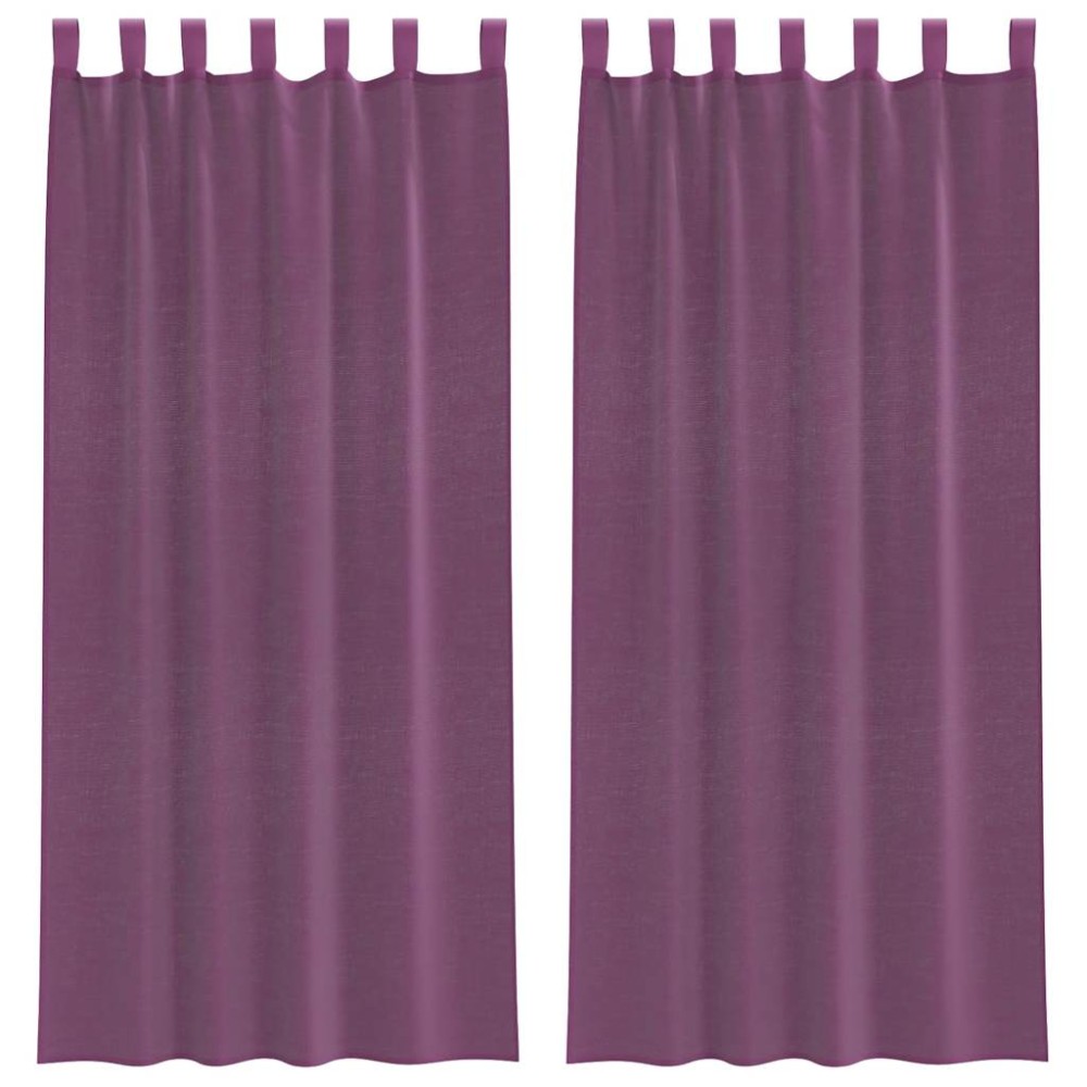 vidaXL Perdele Voile cu Bucle 2 buc Violet 140x225 cm
