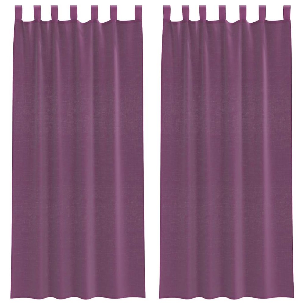 vidaXL Perdele Voile cu Bucle 2 buc Violet 140x245 cm