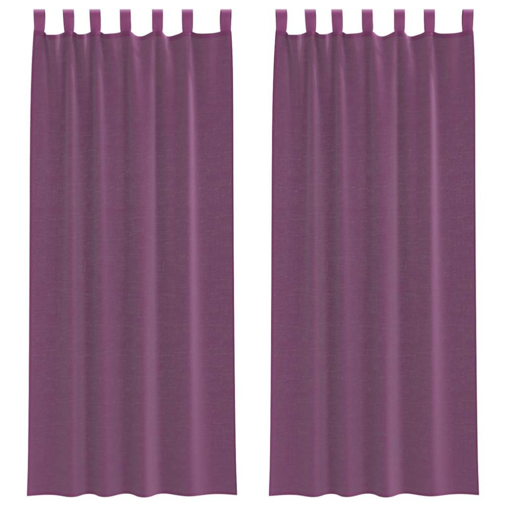 vidaXL Perdele Voile cu Bucle 2 buc Violet 140x260 cm